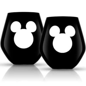 JoyJolt Disney Mickey Mouse deluxe Wine Glasses. Set 2 Stemless